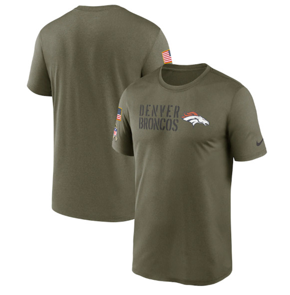 Men's Denver Broncos 2022 Olive Salute to Service Legend Team T-Shirt